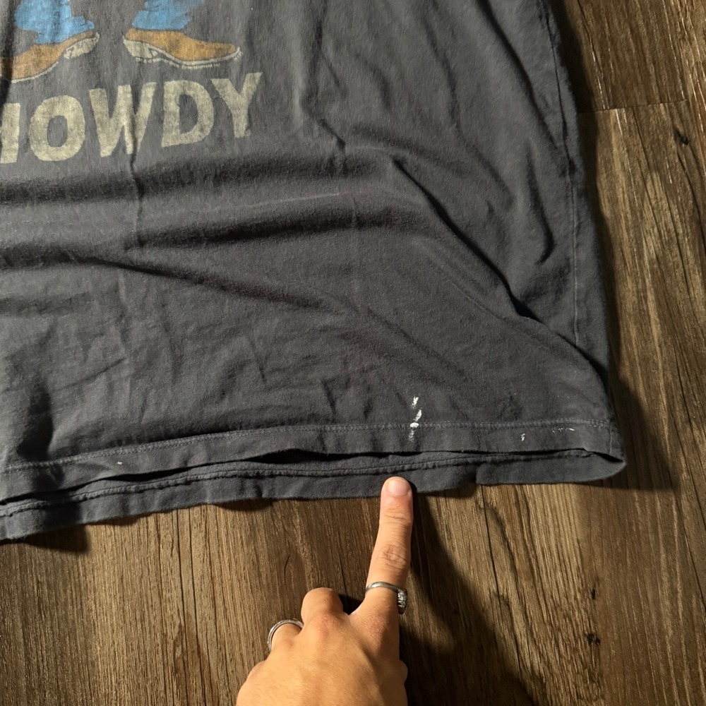 Junk Food Looney Tunes Taz Cowboy Howdy Graphic T-Shirt Mens Medium Faded Black - Picture 5 of 8